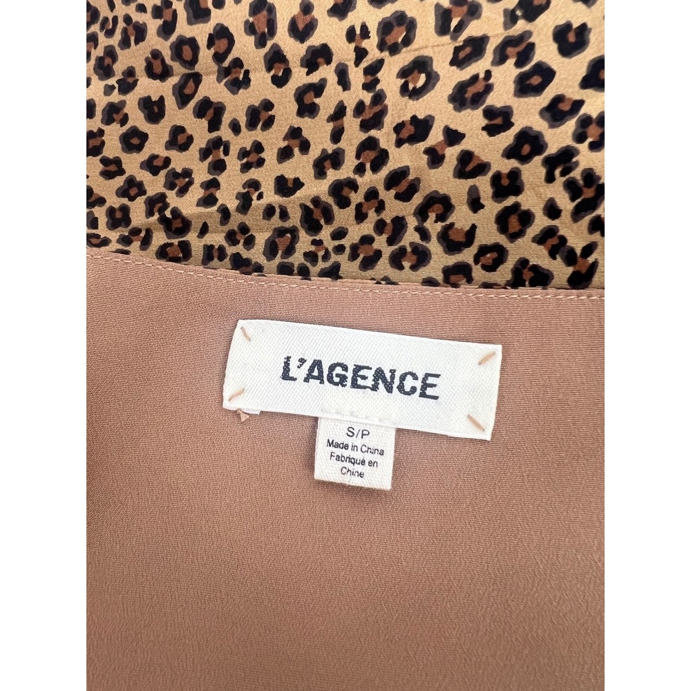 L'Agence Jane Leopard Print Silk Camisole Tank Brown Black‎ Size S - Picture 6 of 8